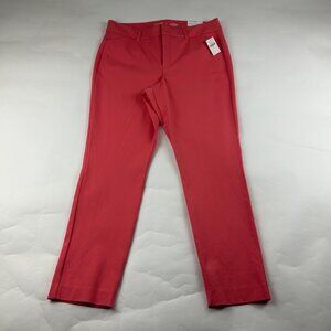 Old Navy Calypso Coral Stretch Canvas High Rise Pixie Skinny Pant 12 New